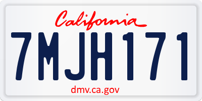 CA license plate 7MJH171
