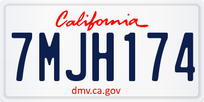 CA license plate 7MJH174