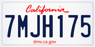 CA license plate 7MJH175