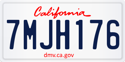 CA license plate 7MJH176