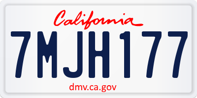 CA license plate 7MJH177