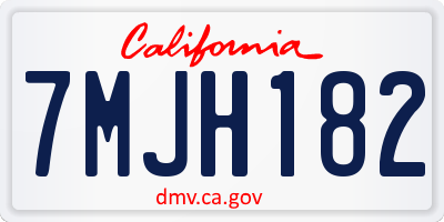 CA license plate 7MJH182