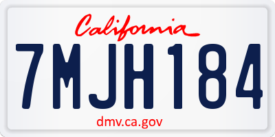 CA license plate 7MJH184