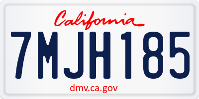 CA license plate 7MJH185