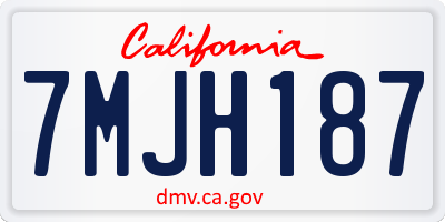 CA license plate 7MJH187