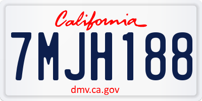 CA license plate 7MJH188