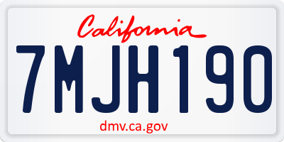 CA license plate 7MJH190