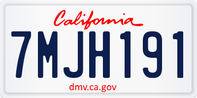 CA license plate 7MJH191