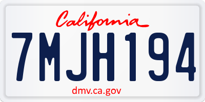 CA license plate 7MJH194