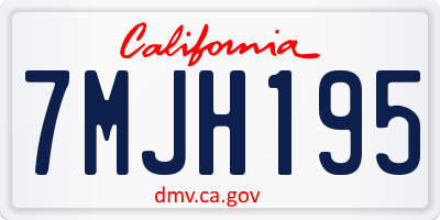 CA license plate 7MJH195