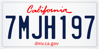 CA license plate 7MJH197