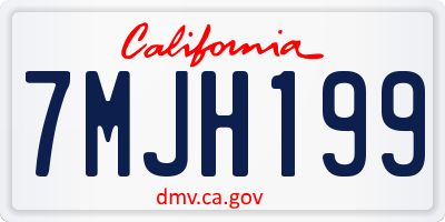 CA license plate 7MJH199