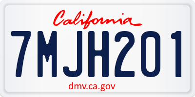 CA license plate 7MJH201