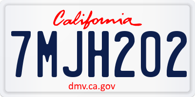 CA license plate 7MJH202