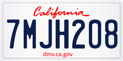 CA license plate 7MJH208