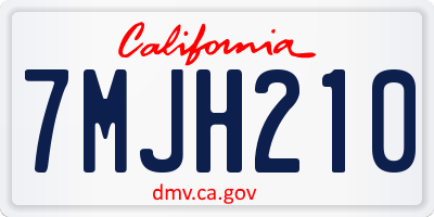 CA license plate 7MJH210