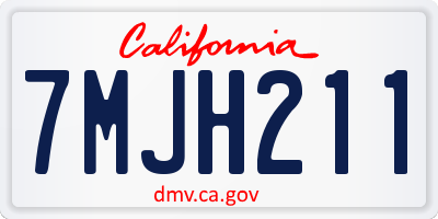 CA license plate 7MJH211