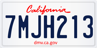 CA license plate 7MJH213