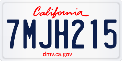 CA license plate 7MJH215