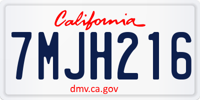 CA license plate 7MJH216