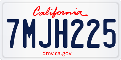 CA license plate 7MJH225