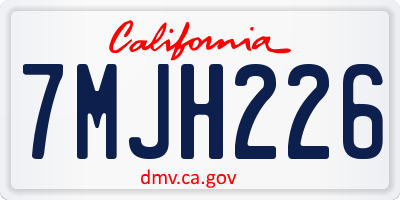 CA license plate 7MJH226