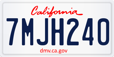 CA license plate 7MJH240