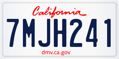CA license plate 7MJH241