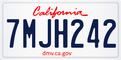 CA license plate 7MJH242
