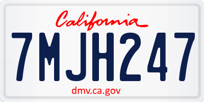CA license plate 7MJH247
