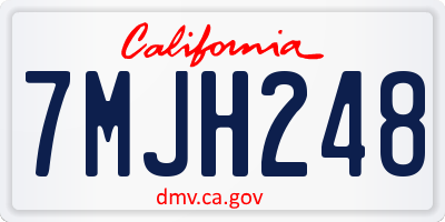 CA license plate 7MJH248