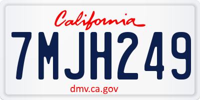 CA license plate 7MJH249