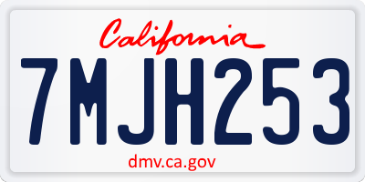 CA license plate 7MJH253