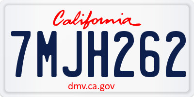 CA license plate 7MJH262