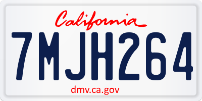 CA license plate 7MJH264