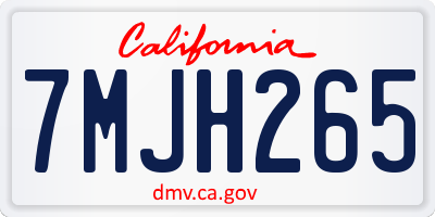 CA license plate 7MJH265
