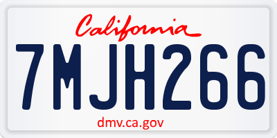 CA license plate 7MJH266