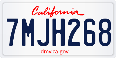 CA license plate 7MJH268