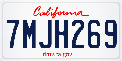 CA license plate 7MJH269