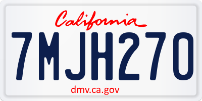 CA license plate 7MJH270