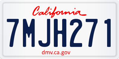 CA license plate 7MJH271