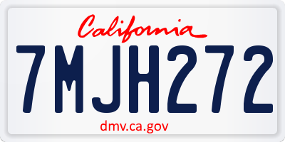 CA license plate 7MJH272