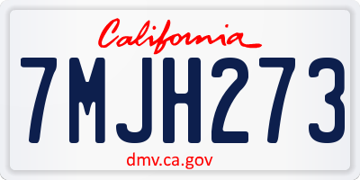 CA license plate 7MJH273