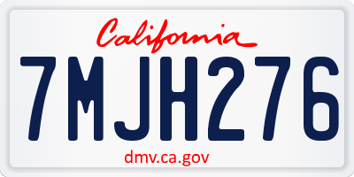 CA license plate 7MJH276