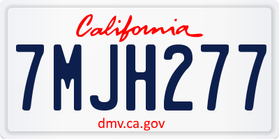 CA license plate 7MJH277