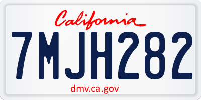 CA license plate 7MJH282