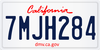 CA license plate 7MJH284