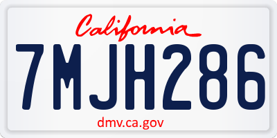 CA license plate 7MJH286