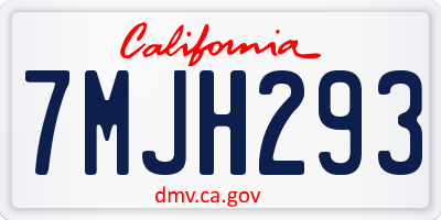 CA license plate 7MJH293