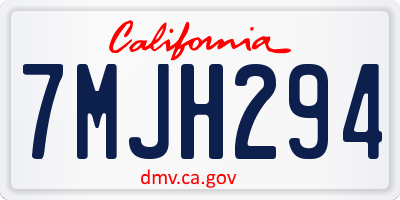 CA license plate 7MJH294